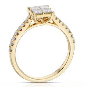 Anillo de compromiso de diamante cultivado en laboratorio total de 1,00 quilates en oro amarillo de 14K anillo cultivado en laboratorio de diamantes certificado IGI - Product Image 3