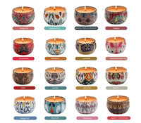 TOOWIN Lot de 16 bougies parfumées Bougies d'aromathérapie à la cire de soja Bougies portables en étain avec couvercle, panier de cadeaux de relaxation pour femme