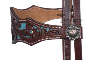 Conjunto de arreos de cuero occidental hecho a mano: cabezada, pechera, equipo y accesorios para caballos - Product Image 5