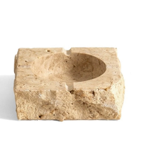 Porte-bouteilles en travertin naturel pur NANWEI, fabriqué à la main pour un rangement et une présentation raffinés du vin, pierre naturelle de qualité supérieure