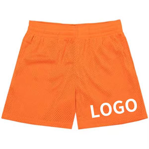 Men's Casual Summer Mesh Shorts High Quality Jogger Polyester Double <b>Layer</b> Heavyweight Drawstring Customizable - Product Image 1