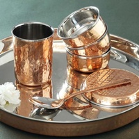 Ensemble de plats/assiettes en cuivre de qualité supérieure pour la maison, les mariages et la salle à manger, décoratif, fabriqué en Inde
