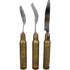 ชุดช้อนส้อมสแตนเลส4ชิ้นมือจับไข่มุกสีขาวสีขาวสีเงิน - Product Image 2