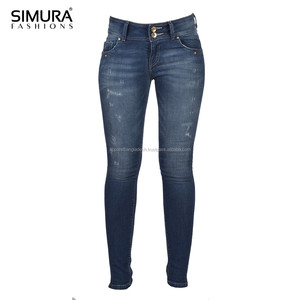 Jeans de Mezclilla Stonewashed de Pierna Recta y Cintura Media para Mujer, Estilo Casual, Tela de Algodón/Spandex, Marca SIMURA - Product Image 5