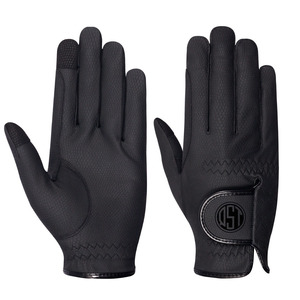 QST alta calidad logotipo personalizado carreras equitación guantes verano antideslizante cuero único sensible pantalla táctil dedos capaces - Product Image 4