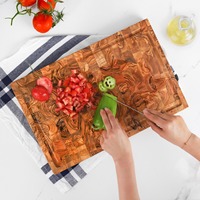 Planche à découper en bois d'olivier rustique brun ArtisRaw de Tunisie, sculptée, durable, pour la cuisine et les restaurants, pour la découpe et le jus