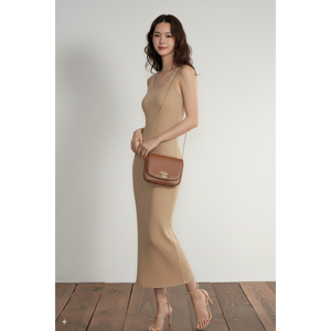 Wholesale O-neck Women Ribbed Knit <b>Short</b> Sleeve Floor-Length A-Line Viscose Eco-Friendly Slim Fit Tank <b>Dress</b> - Product Image 1