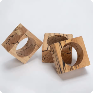Servilleteros de madera de Acacia de diseño moderno de la mejor calidad, decoración de mesa de fiesta de boda para el hogar Premium, artesanía - Product Image 6