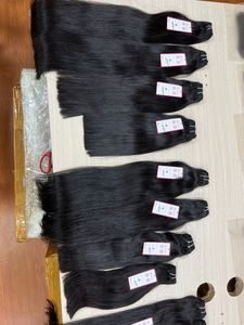 Extensiones de cabello humano virgen brasileño de grado Remy recto negro Natural sin procesar 100% paquetes de alta calidad - Product Image 3
