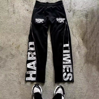 Nouveaux pantalons de survêtement personnalisés pour hommes, automne, haute respirabilité, imperméables, coupe-vent, en molleton, avec fermeture éclair latérale, en coton French Terry, coupe classique