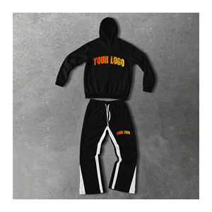 Logo personnalisé Ensemble de survêtement de course pour hommes Nouveau style de jogging évasé à capuche en coton Meilleur vendeur Sweat à capuche Streetwear pour l'hiver 2 pièces - Product Image 1