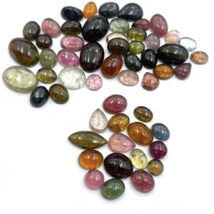 Cabochon Multi Tourmaline Mix Taille et Forme Cabochon de pierres précieuses en vrac 2-115mm Tourmaline naturelle pour la fabrication de bijoux - Product Image 4