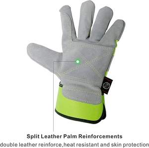 Gants de sécurité durables en cuir fendu de qualité supérieure Gants de travail de protection des mains Gants de travail de contraction respirants résistants à la chaleur - Product Image 2