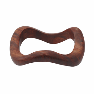 Handcrafted Natural Wood Bangle Bracelet Organic Wave Shape Statement Jewelry Unique Dark Grain Wooden <b>Wristband</b> for Women - Product Image 4