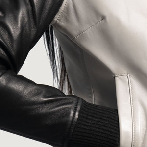 Chaqueta de Cuero para Motocicleta, Informal, de Manga Larga, Transpirable, para Mujer, con Cuello Alto, Cierre de Cremallera, Estilo Moderno y Urbano para Invierno - Product Image 6