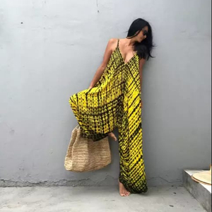 Mono de Verano para Mujer al por Mayor, Mono Teñido a Mano, Mono sin Mangas, Mono Informal Holgado para Mujer, Ropa de Playa - Product Image 3