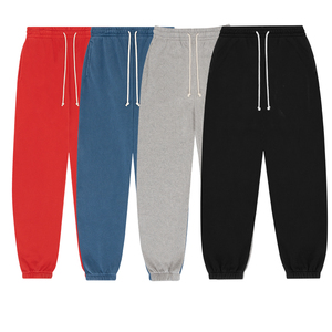 Wholesale Loose Fit Fleece Sweatpants Streetwear Denim Jogger <b>Pants</b> Ribbed Waist Track <b>Pants</b> with Quality Printing - Product Image 6