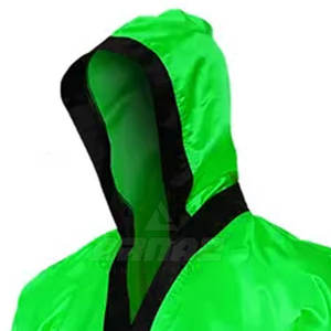 เสื้อคลุมมวยพร้อมฮู้ดและสีตัดกันสำหรับนักสู้มืออาชีพเสื้อคลุมชกมวยผ้าซาตินมีสีและขนาดที่กำหนดเอง - Product Image 5