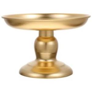 Exquisito soporte para pasteles de metal dorado con hermosos rollos y amuleto contemporáneo para bodas, cumpleaños y aniversarios - Product Image 4