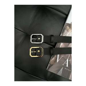 Ceinture carrée pour femme, ceinture pour pantalon, ceinture pour veste, ceinture pour robe - Noir - Or et argent - Product Image 3