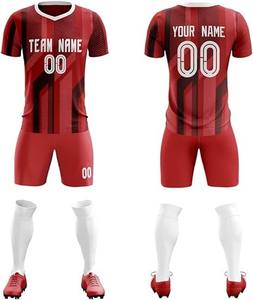 Tenues de football personnalisées par sublimation, ensembles respirants de maillot et short d'équipe, séchage rapide, kits d'entraînement de football pour hommes - Product Image 5