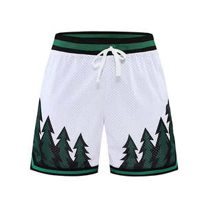 Pantalones Cortos Deportivos de Malla para Hombre, Impresión por Sublimación, Tejido de Malla Transpirable, Cintura Elástica Ajustable con Cordón, Talla Personalizada de Fábrica - Product Image 1