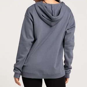 Sweat-shirt à capuche pour femmes en coton surdimensionné avec logo personnalisé en gros, fermeture éclair, sweat-shirt uni de haute qualité, lourd, pour femmes - Product Image 4