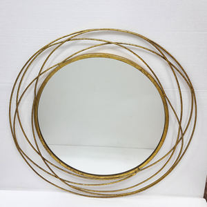 Espejo de Pared Redondo de Metal con Diseño de Hojas, Moderno, Plateado, Estilo Elegante, Decoración de Pared de Lujo para el Hogar, Duradero - Product Image 2