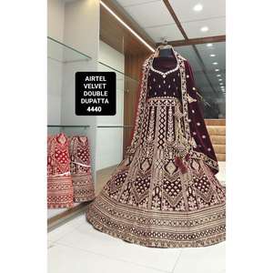 Lehenga Choli de estilo tradicional de alta calidad para celebraciones de bodas y aniversarios, decoración de ropa nupcial India - Product Image 4