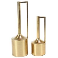 Set van 2 moderne stalen gaasdesign bloempotten gouden luxe binnendecoratie huis kantoor hotel uniek design Europa bestseller