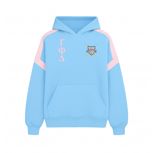Gamma Phi Delta Varsity algodón poliéster Sudadera con capucha Streetwear pulóver cálido y transpirable con logotipo de ropa griega personalizada - Product Image 1