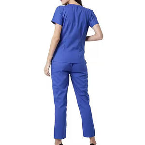 Clínica Dental 100% conjuntos de uniformes de Enfermería de algodón puro manga corta uniformes médicos mujeres hombres uniformes quirúrgicos de Hospital - Product Image 3