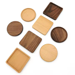 Posavasos Diseño clásico Posavasos de madera de forma redonda para el hogar y restaurantes Madera de acacia de Crescent Crafts - Product Image 1