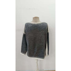 Jane's Women's Long Sleeve Boat Neck Knit Blouse, Loose Fit Casual <b>Pullover</b> <b>Sweater</b> Top for Everyday Wear - Product Image 4