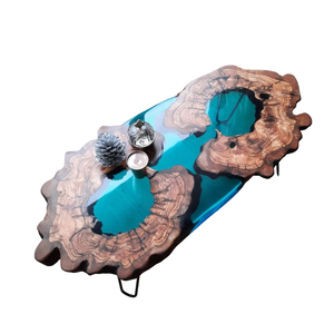 Hermosa mesa auxiliar de hierro de resina redonda, diseño de Color verde dorado, muebles modernos para restaurante, sala de estar, accesorios de decoración - Product Image 4