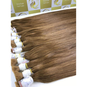 Cheveux humains vierges de qualité supérieure blancs de luxe vietnamiens pour les extensions bonestraight 60c usine de matières premières blondes - Product Image 1