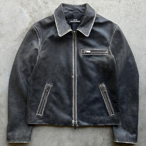 <span class=keywords><strong>Bomber</strong></span> invernale da <span class=keywords><strong>uomo</strong></span> con Logo ricamato personalizzato in vera <span class=keywords><strong>pelle</strong></span> con colletto rovesciato in lana stile Street lettere spesse - Product Image 1