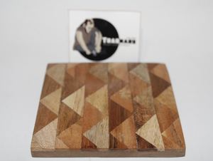 Dessous de verre en bois incrusté de zigzag dans les sous-verres de table à motif de lignes en zigzag de Tradnary Exim Pvt Ltd - Product Image 4