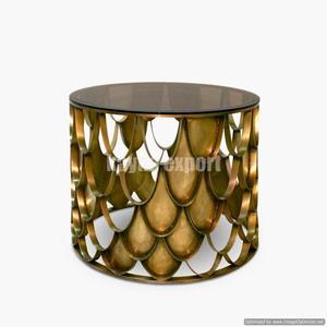 Mesa de Centro Decorativa Redonda de Metal Color Dorado, Diseño Moderno y Lujoso para Sala de Estar, Diseño Personalizado - Product Image 2