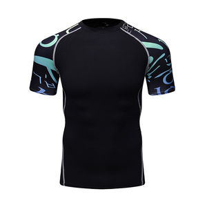 OEM Customize Martial Art Fitness Wear BJJ MMA Rash Guard for <b>Men</b> Short Sleeve Rash Guard Quick Dry & Comfortable Rash Guard - Product Image 1