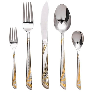 Cubiertos modernos de calidad superior de acero inoxidable fuerte, proveedores de cubiertos de India a un precio razonable, acabado chapado en oro - Product Image 4