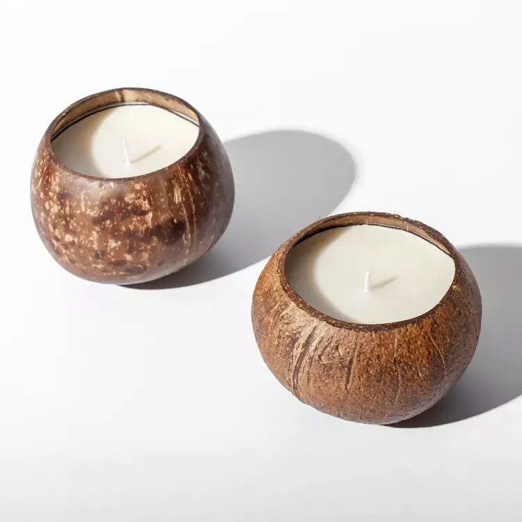 Großhandel Duft kerzen besten Hersteller billig Kokosnuss schale Kerze Gemüse pflanzliches Wachs