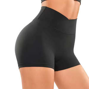 Pantalones cortos de Yoga de cintura alta para correr, gimnasio, entrenamiento, pantalones cortos atléticos elásticos personalizados al por mayor - Product Image 5