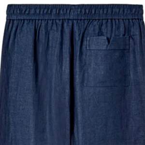 Pantalones de lino azul marino diseñados para la comodidad y el estilo con bolsillo lateral con cremallera oculta y una silueta relajada y tranquila - Product Image 5