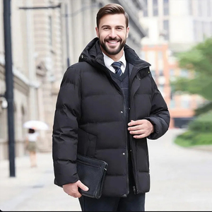 <b>Men's</b> Winter <b>Puffer</b> Jacket <b>Long</b> Quilted <b>Coat</b> Thick Stand Collar Zip-Up Front Logo Casual - Product Image 6