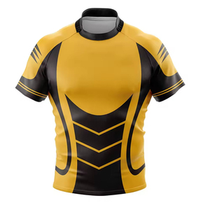 Người Đàn Ông Của Bền Ngắn Tay Áo Bóng Bầu Dục Jersey TBF-155 Nén Phù Hợp Thoáng Khí Căng Vải Màu Vàng Màu Đen Vải In - Product Image 5