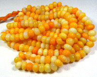 Perles Rondelles d'Opale Naturelle Teinte Orange, 9mm, Lisses et Polies, en Vrac, Fil de 16 pouces, Qualité Supérieure, Lot de Bijoux en Gros