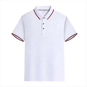 Venta directa de fábrica de los hombres de alta calidad 100% algodón de punto Casual Golf para camiseta antiarrugas patrón sólido suelto corto - Product Image 5