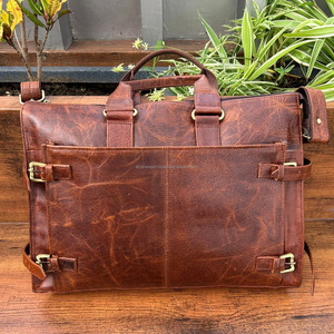 Nuevo maletín de cuero genuino de grano completo para viajes de negocios de gran capacidad, bolso para portátil para bolsos de mensajero de hombro de piel de vaca Unisex - Product Image 3
