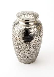 Urne funéraire en aluminium vert faite à la main - Urne commémorative élégante à texture marbrée pour les cendres humaines, taille adulte - Product Image 5